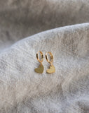 Gold Heart Huggie Earrings